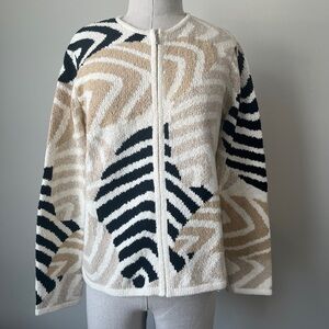 Talbots Black, Tan, and Cream Knit Sweater